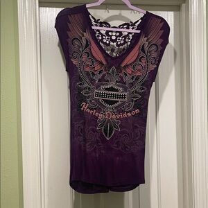 Harley-Davidson Women's Purple Graphic Tee